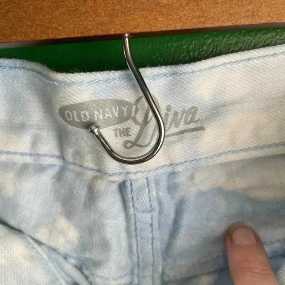 CLEARANCE!!!! Old Navy Diva Tie Dye Blue White Denim‎ Jean Shorts Cutoffs Cute! - Picture 2 of 6